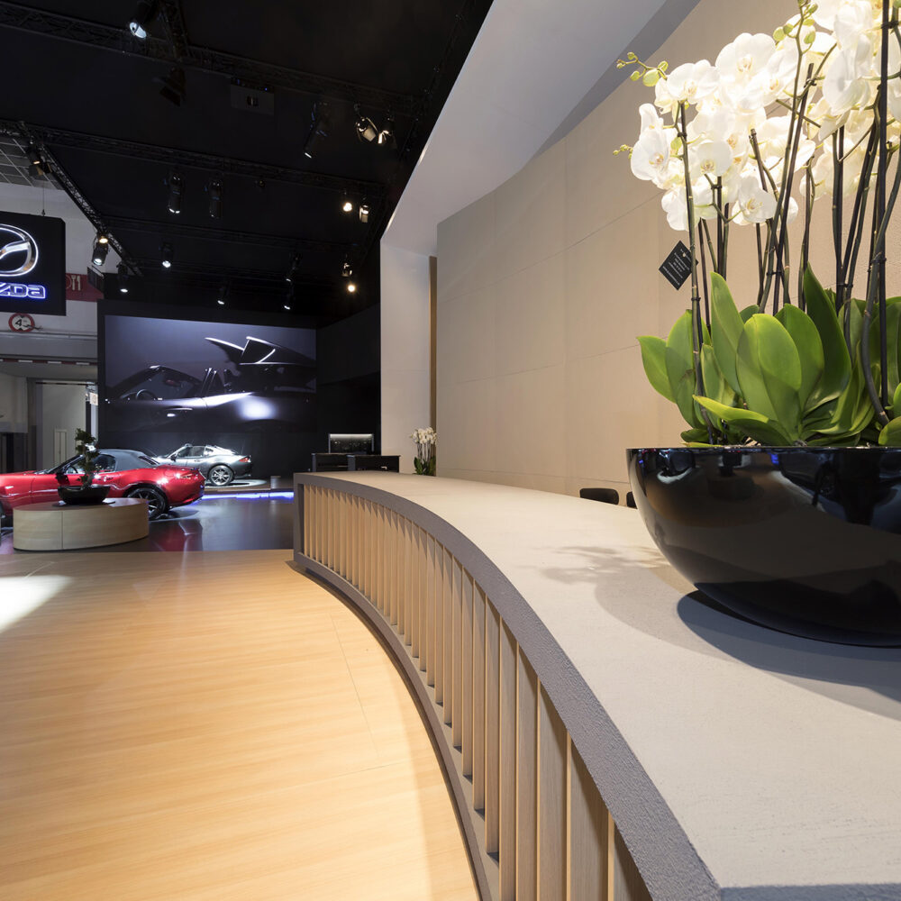 Interieur standenbouw Autosalon 2017 Brussel Mazda 8