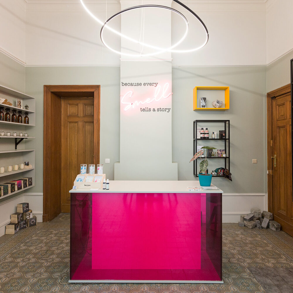 Winkelinrichting Brussel - Winkelinterieur - Inrichting parfumerie winkel Smell Stories